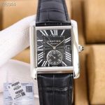 Cartier with Black Dial Replica 1904 Movement 34*44MM Waterproof to 250M Square Men Watch